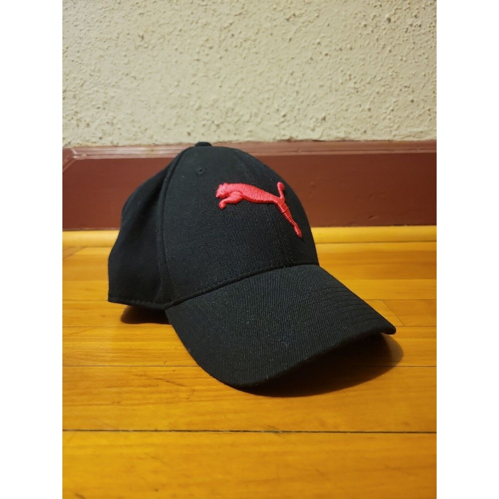Black Puma Hat Pink Logo Embroidered Mens Womens Unisex Cap Hat